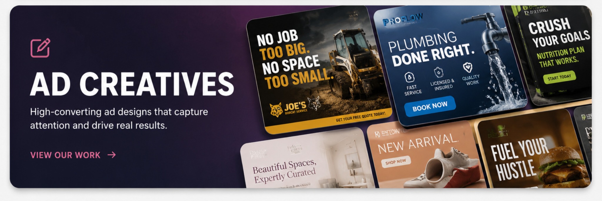 Ad creatives by Peach and Pixel